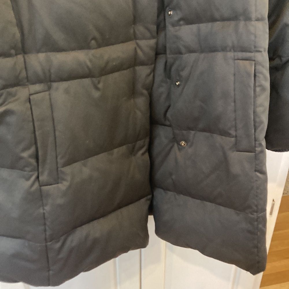 J. Jill Down Puffer Jacket Dark Grey Mid-Length Side Snap Jacket Large - Picture 4 of 11